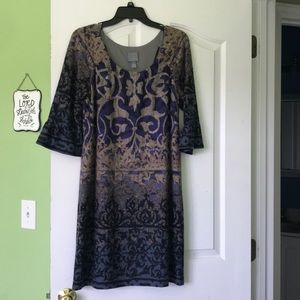 Fully lined dress ruffled 3/4 sleeves very soft